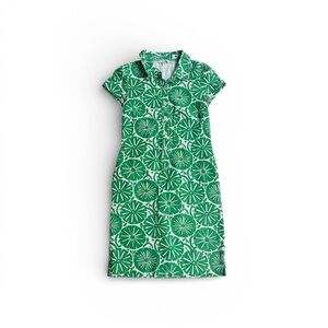 Vintage Boden Green Lime Front Button Dress Size 4L